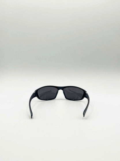 Thin Racer Sunglasses in Black Silver