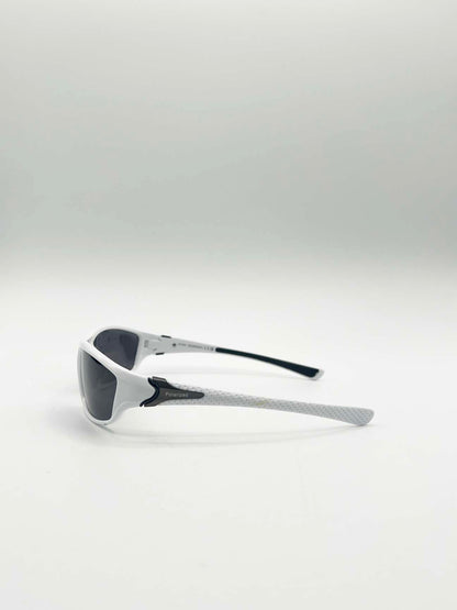 Thin Racer Sunglasses in White Black