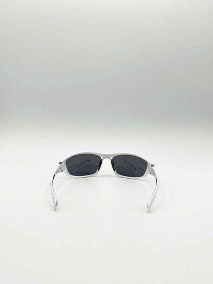 Thin Racer Sunglasses in White Black