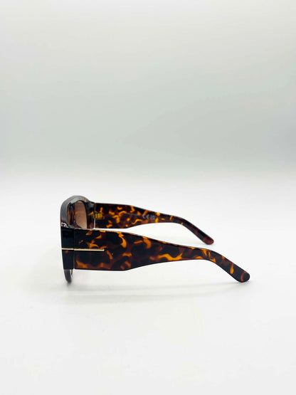 Oversized Rounded Tortoiseshell Sunglasses