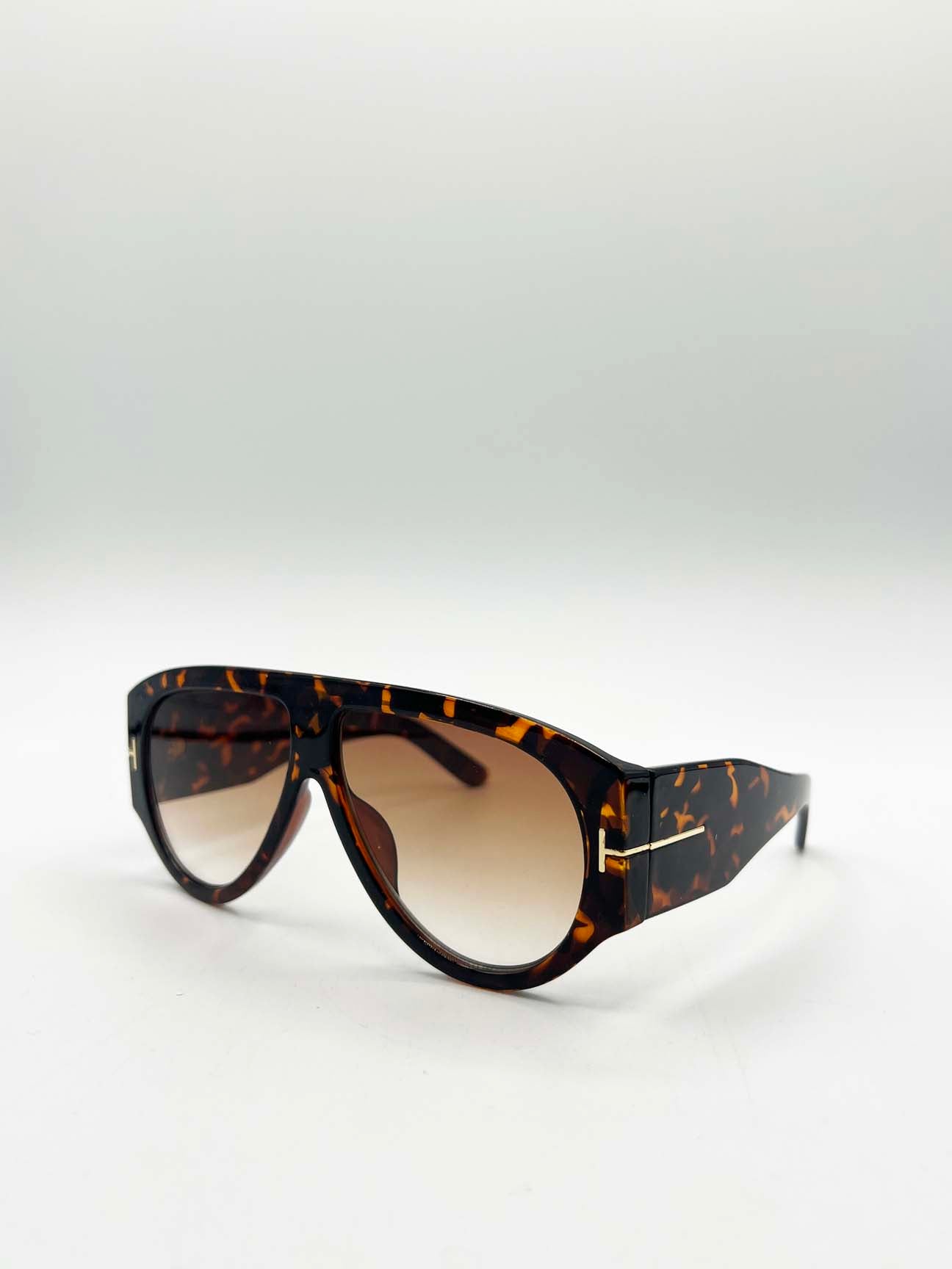 Oversized Rounded Tortoiseshell Sunglasses