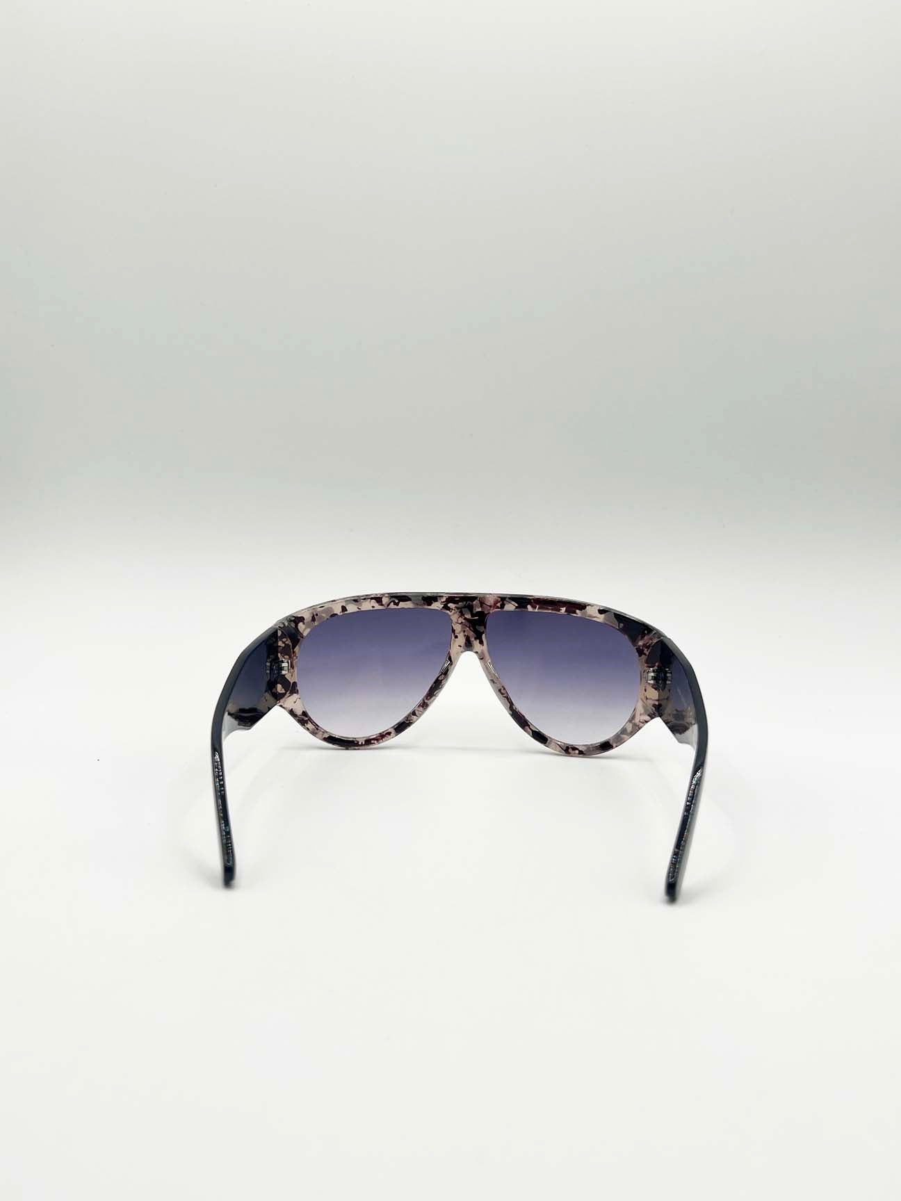 Oversized Rounded Sunglasses Brown Black