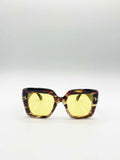 Bold Square Sunglasses in Leopard Yellow