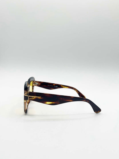 Bold Square Sunglasses in Leopard Yellow