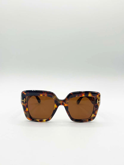 Bold Square Sunglasses in Leopard Brown