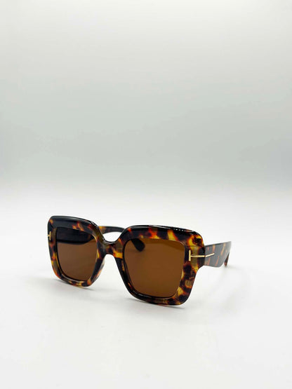 Bold Square Sunglasses in Leopard Brown