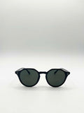 Green Mono Lense Classic Preppy Sunglasses With Key Hole Nosebridge