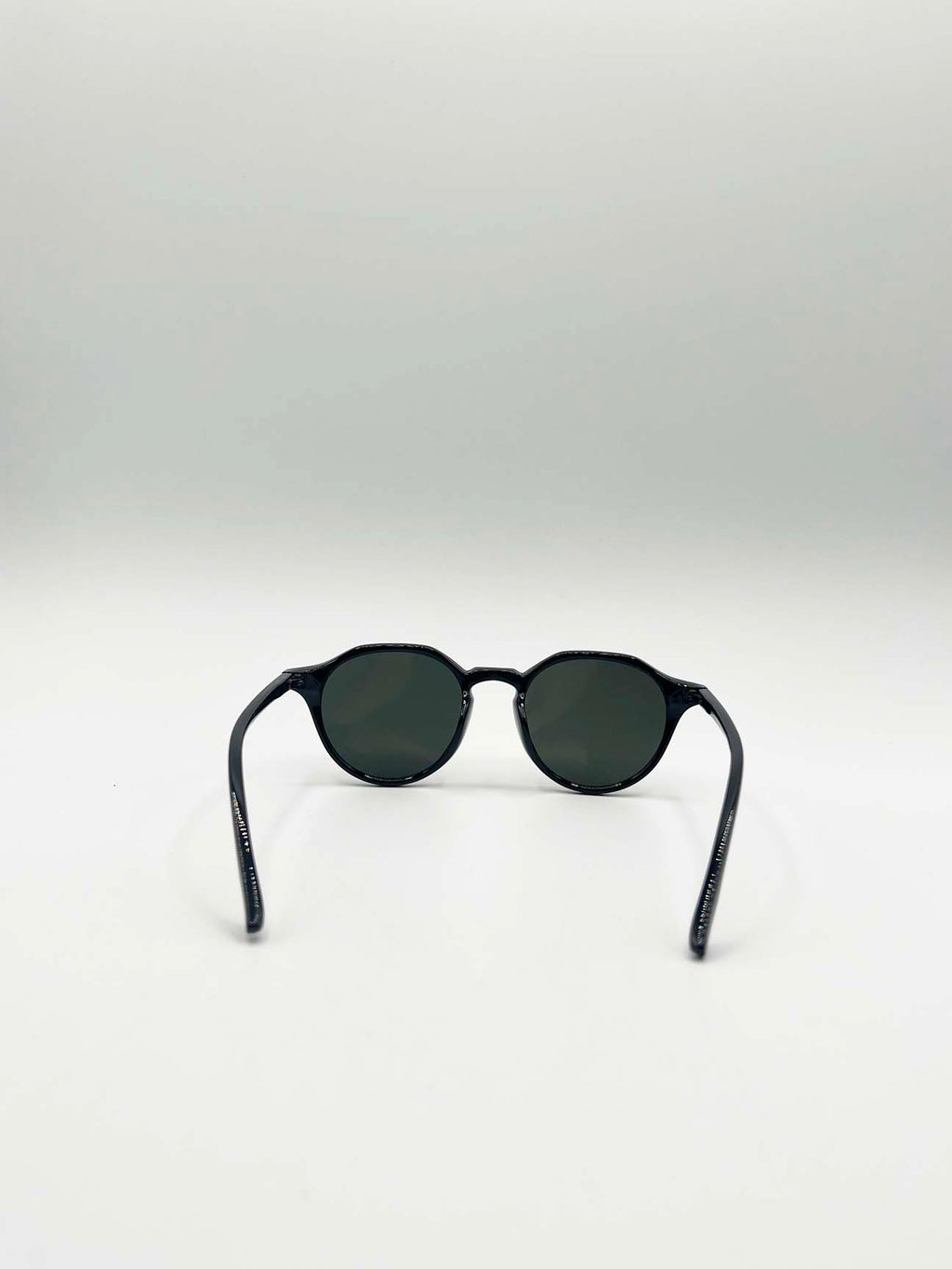 Green Mono Lense Classic Preppy Sunglasses With Key Hole Nosebridge