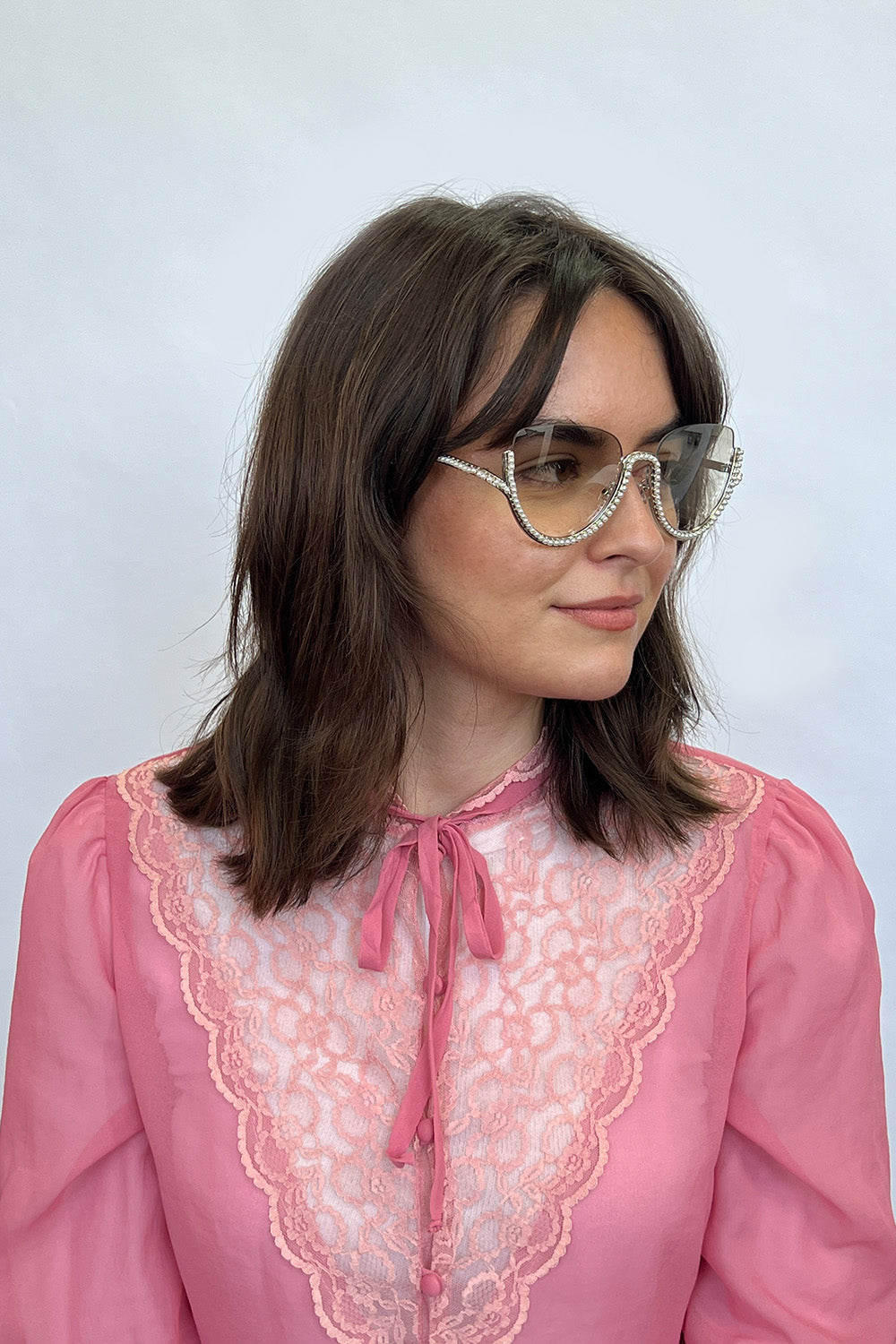 Pearl Sunglasses in Silver Grey