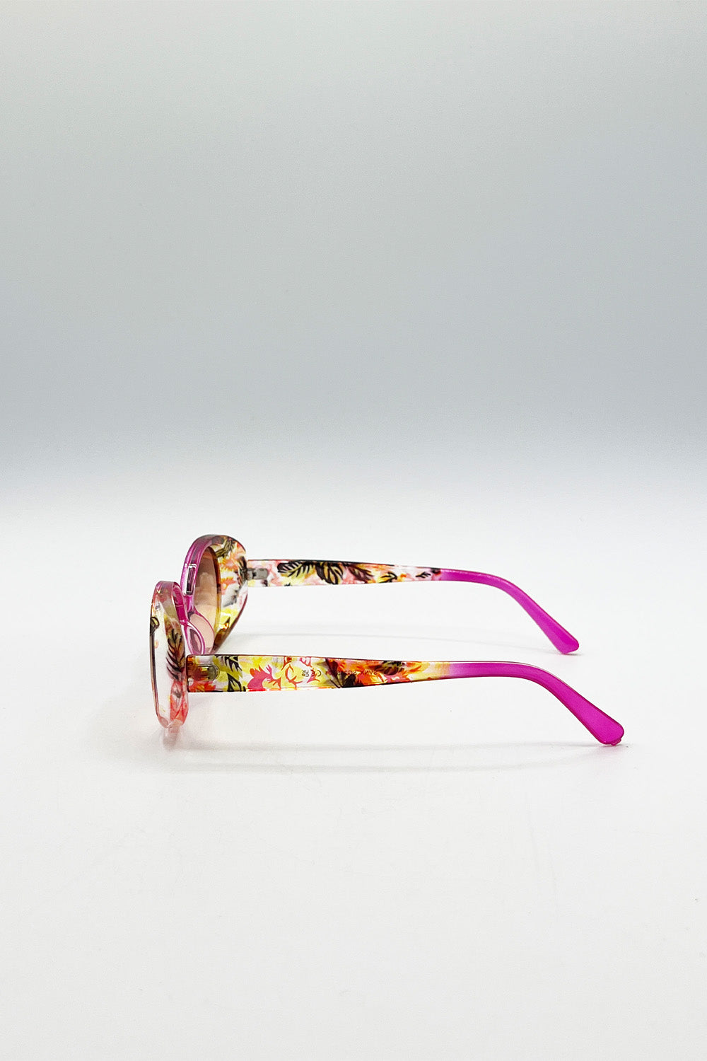 Floral Pink Oval Sunglasses