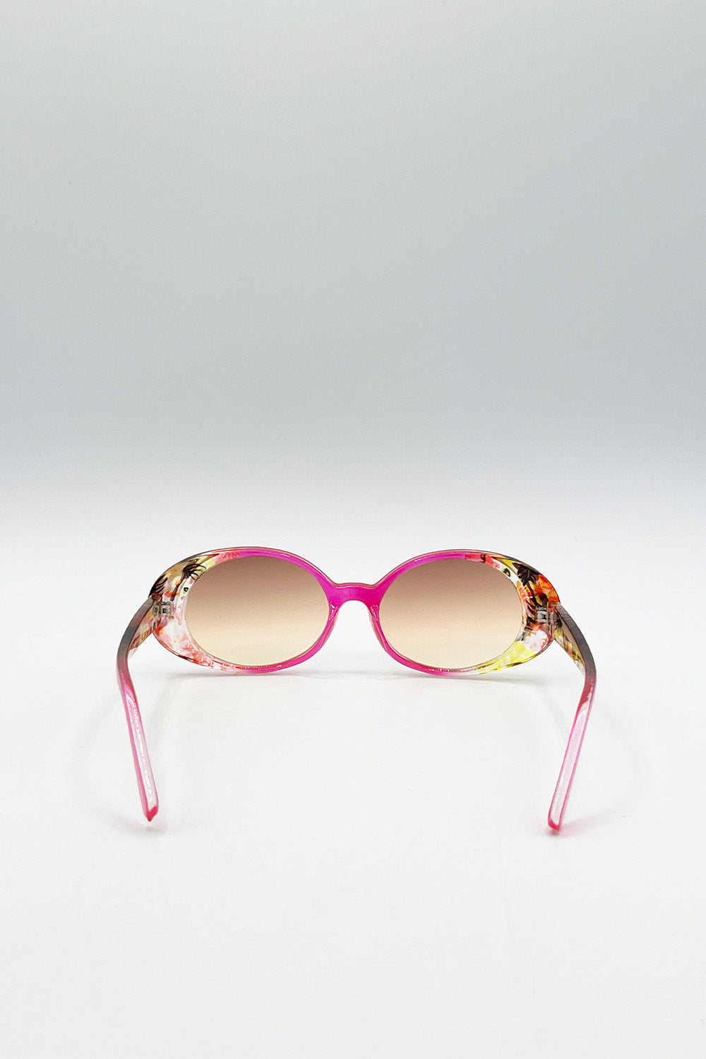 Floral Pink Oval Sunglasses