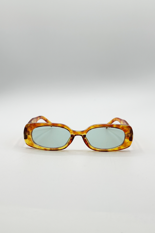 Rectangular Sunglasses in Orange Tortoiseshell