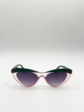Two Tone Cat-Eye Sunglasses in Pink Green