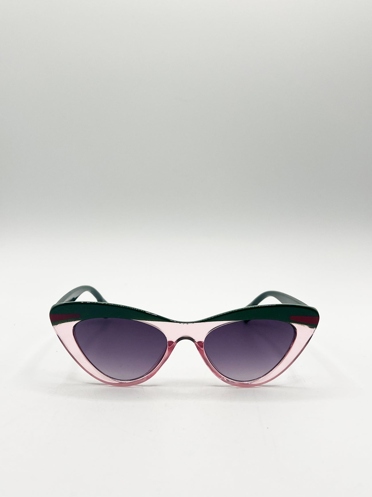 Two Tone Cat-Eye Sunglasses in Pink Green