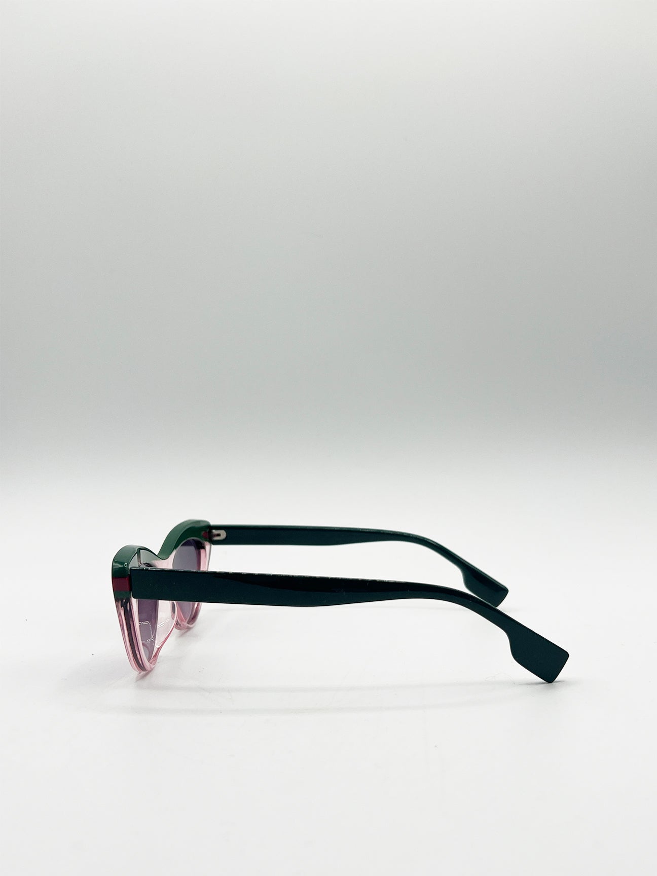 Two Tone Cat-Eye Sunglasses in Pink Green