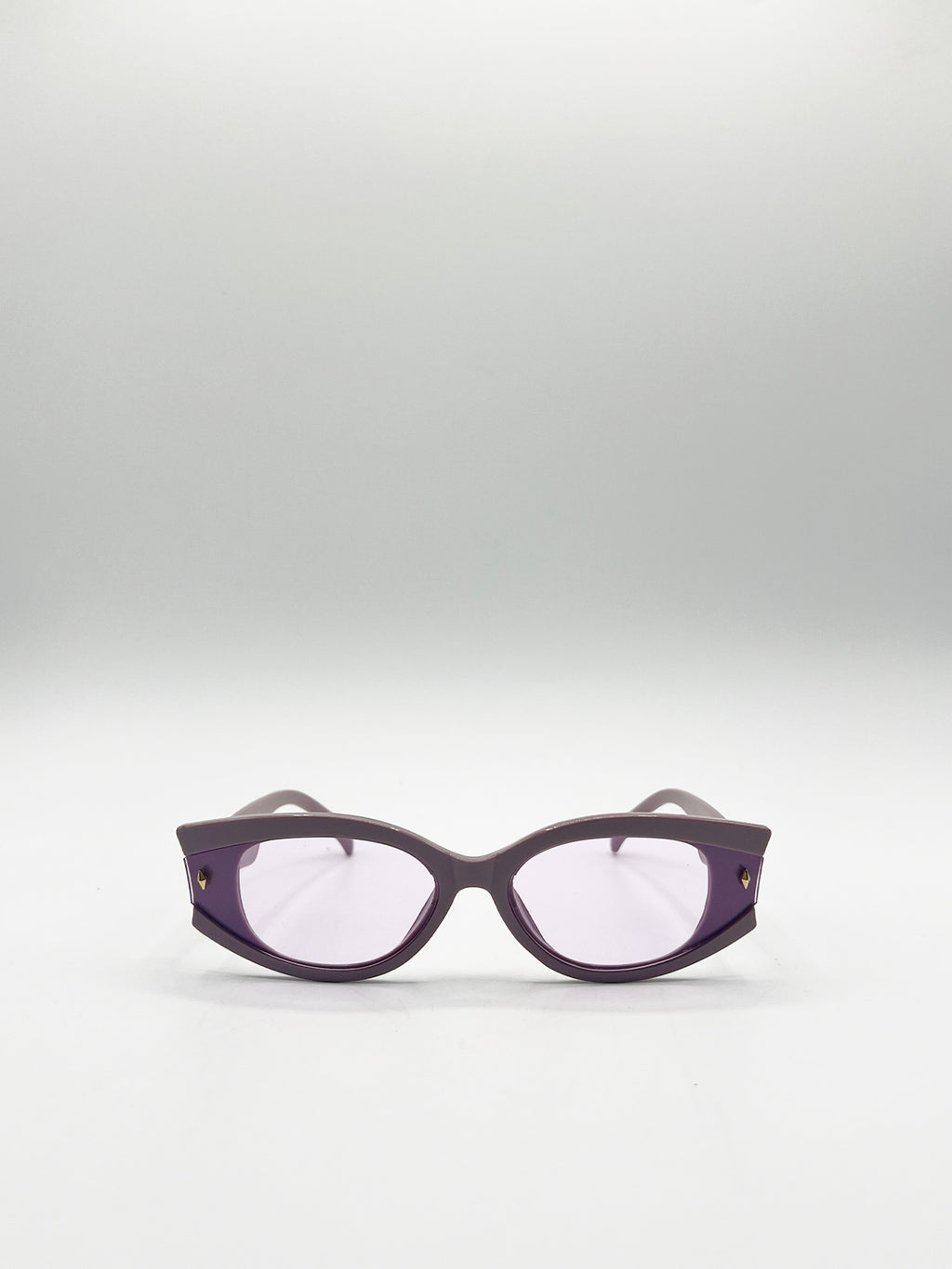 Oval Rectangular Vintage Sunglasses in Purple