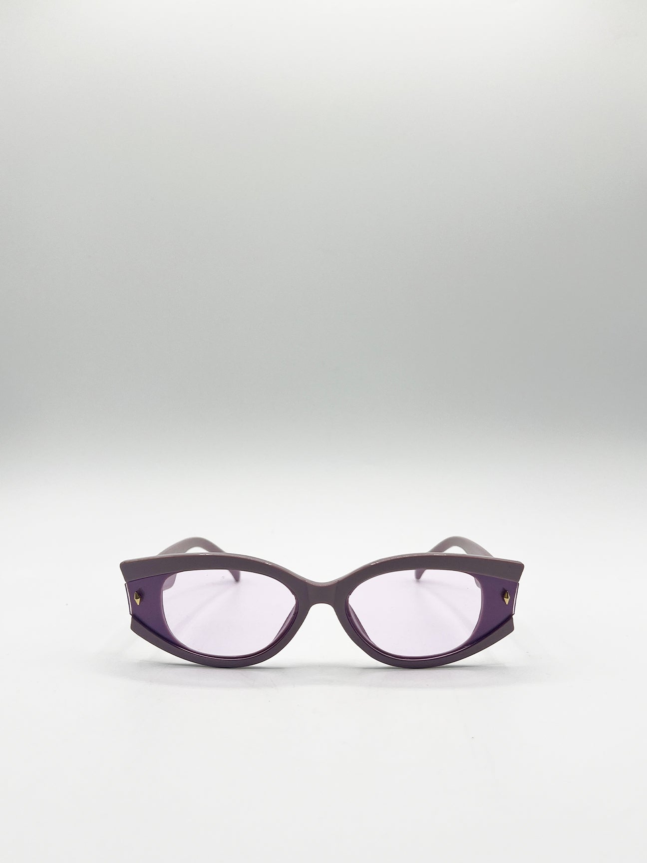 Oval Rectangular Vintage Sunglasses in Purple