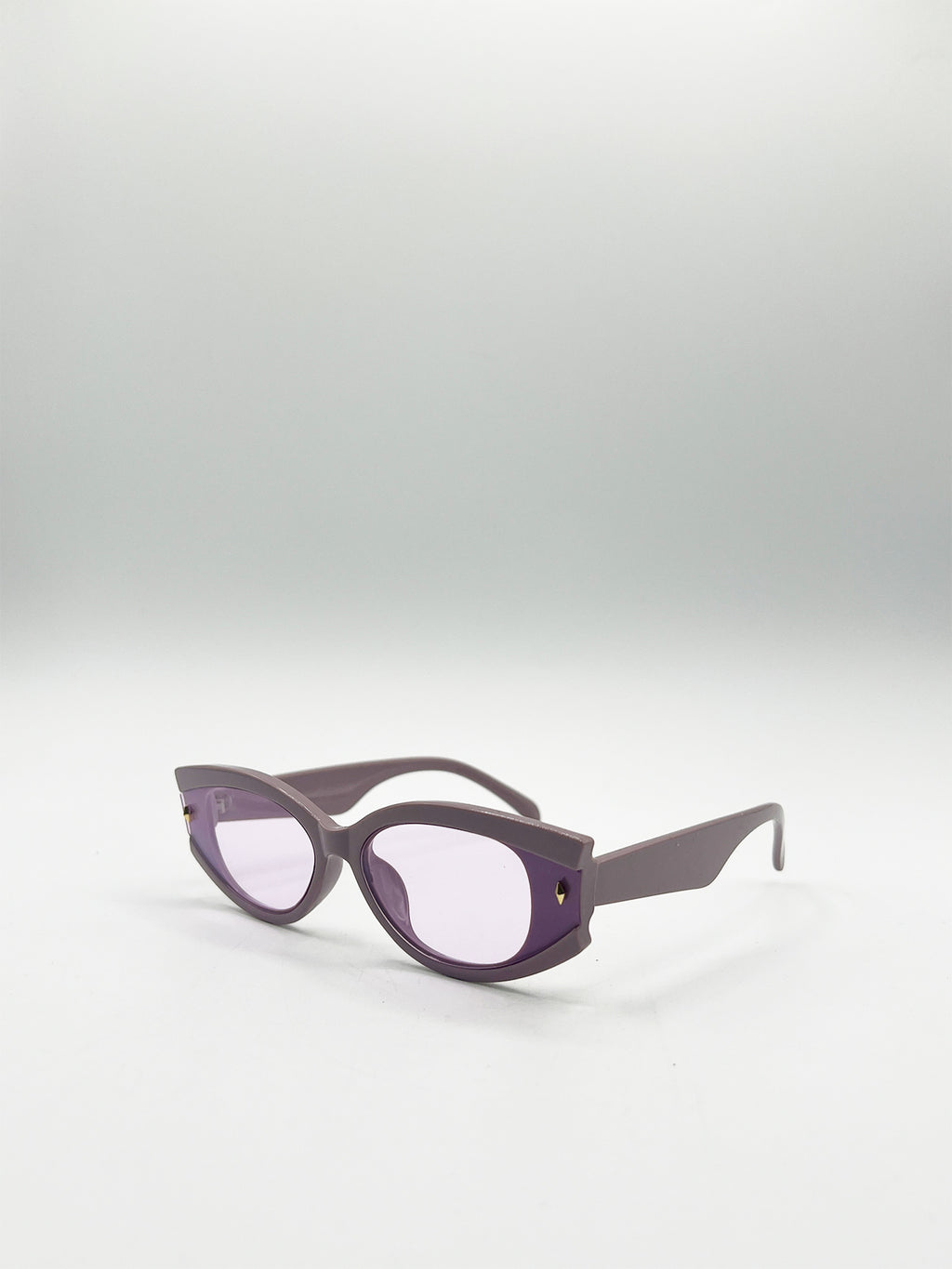 Oval Rectangular Vintage Sunglasses in Purple