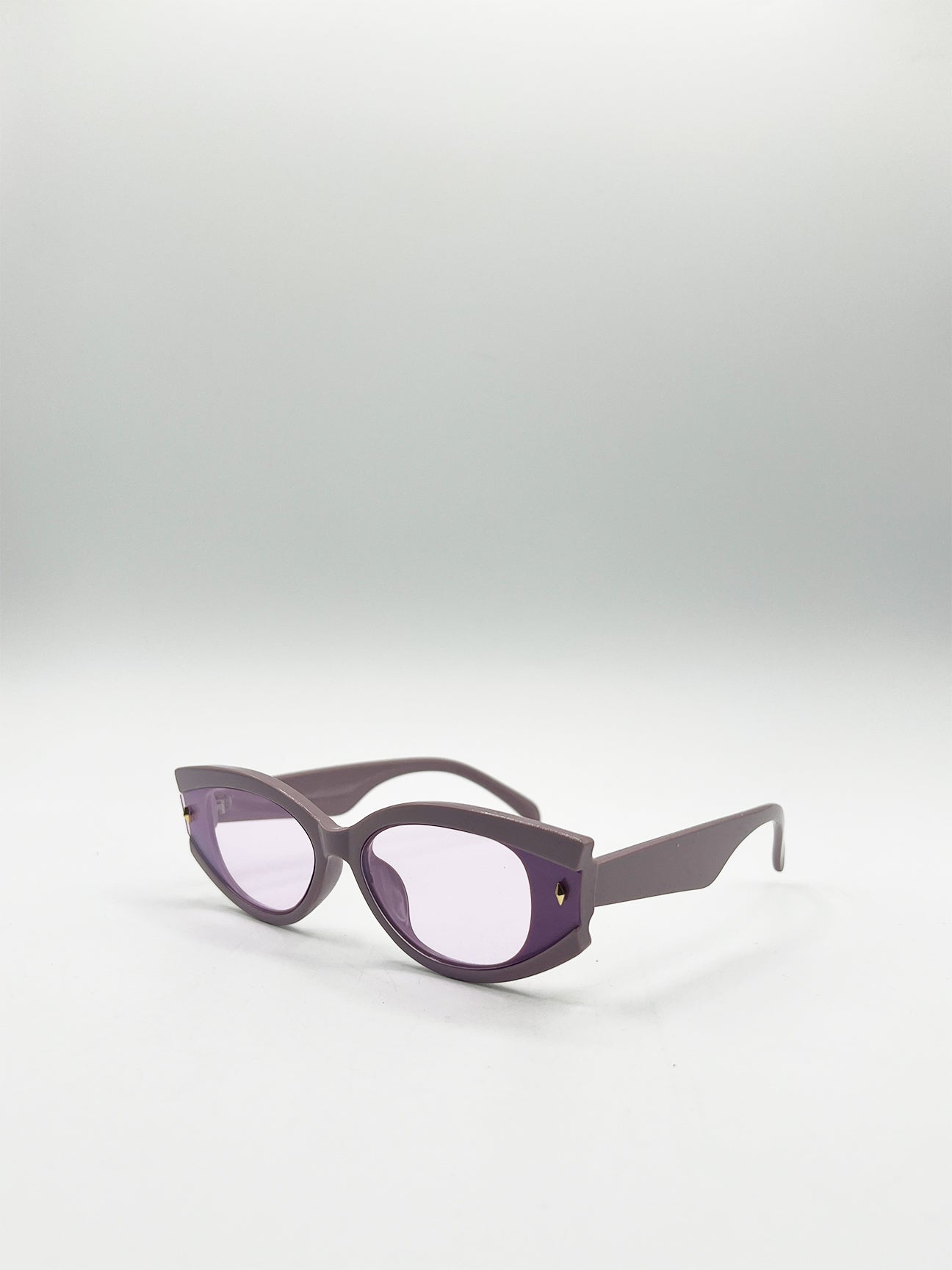 Oval Rectangular Vintage Sunglasses in Purple