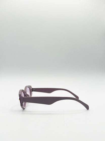 Oval Rectangular Vintage Sunglasses in Purple