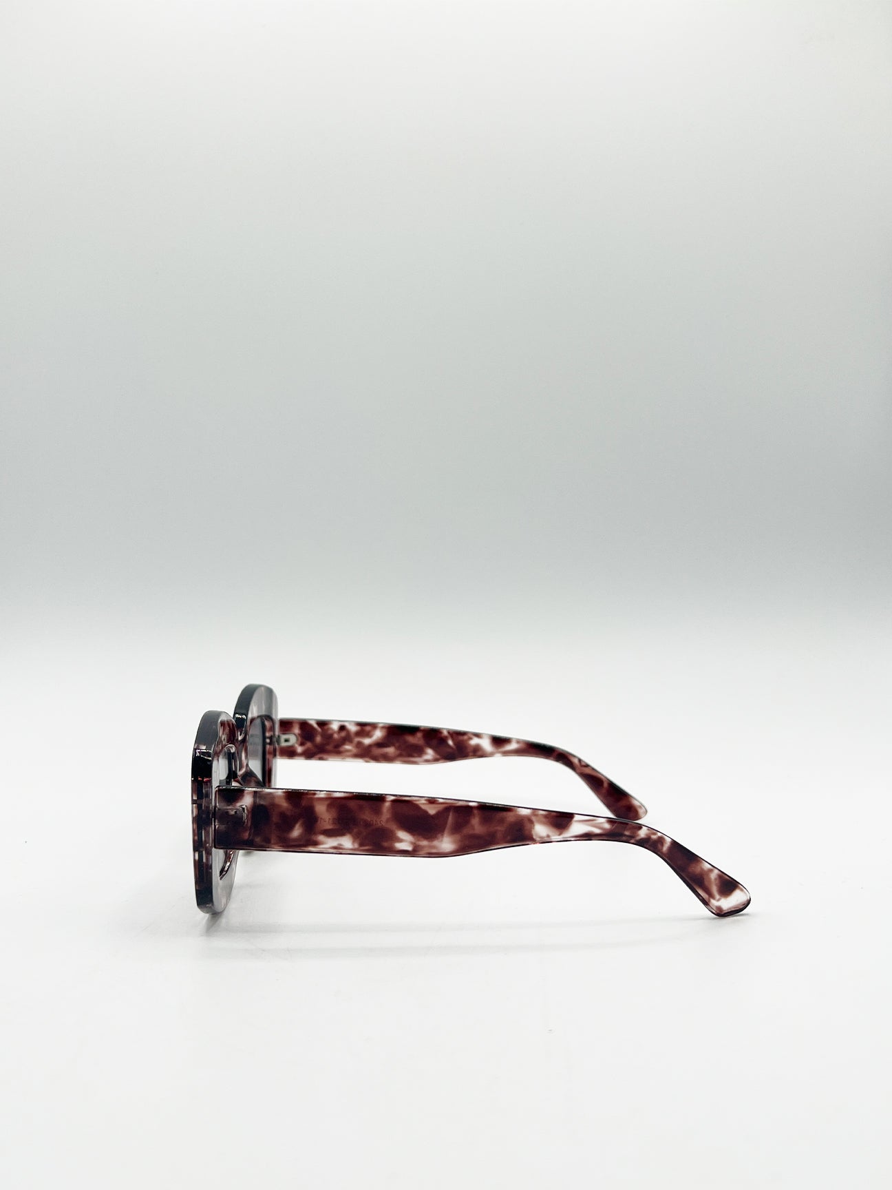 Oversized Chunky Rectangle Sunglasses in Brown multi