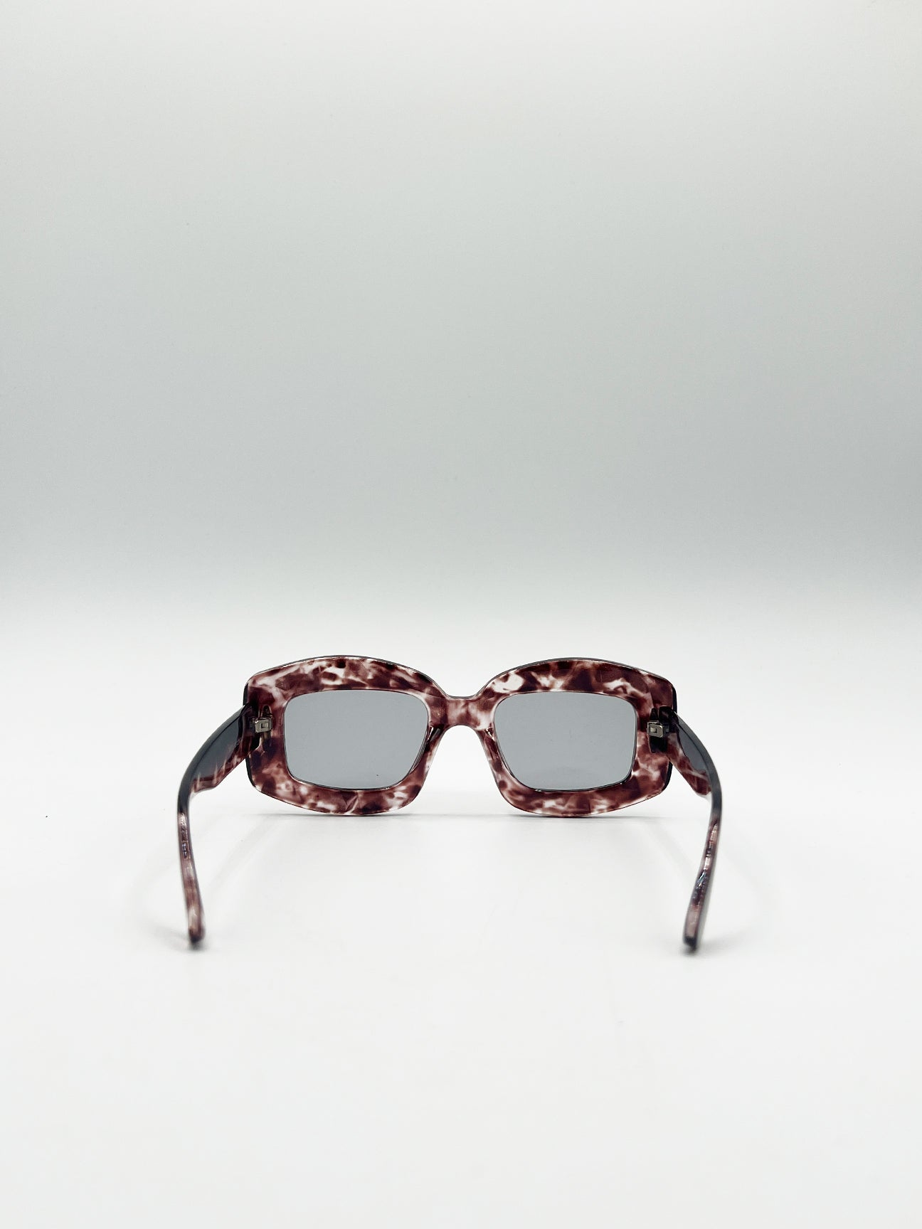 Oversized Chunky Rectangle Sunglasses in Brown multi