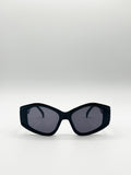 Angular Cat-Eye Sunglasses in Black