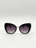 Oversized Cat-Eye Sunglasses in Black