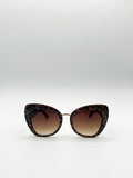 Oversized Cat-Eye Sunglasses in Brown
