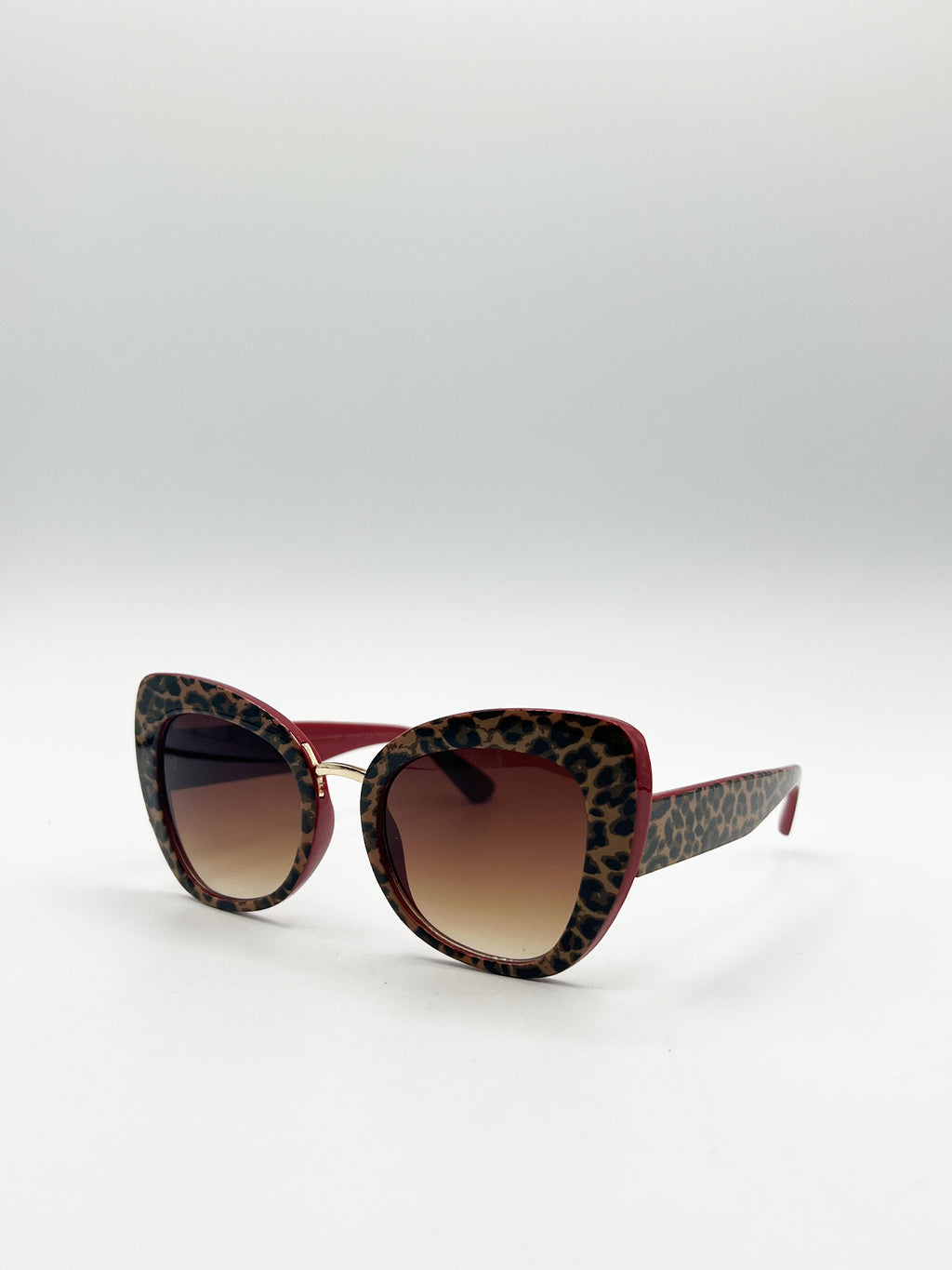 Oversized Cat-Eye Sunglasses in Brown