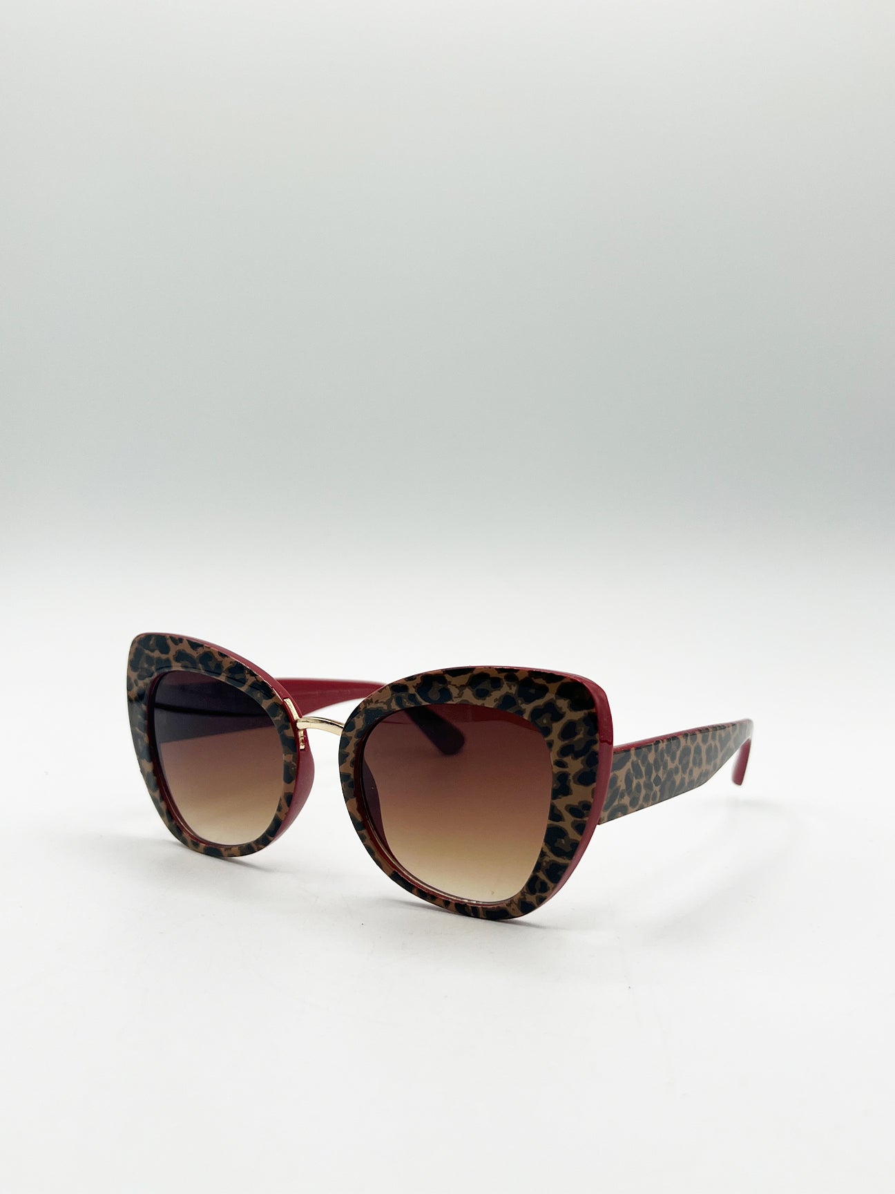 Oversized Cat-Eye Sunglasses in Brown
