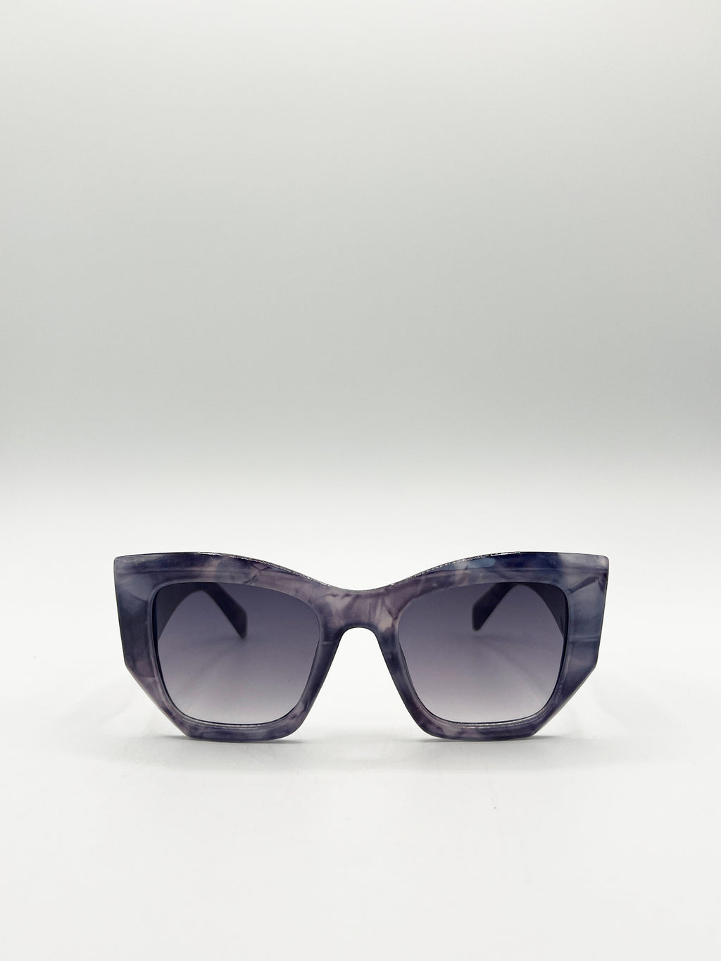 Square Cat-Eye Sunglasses in Purple Multi
