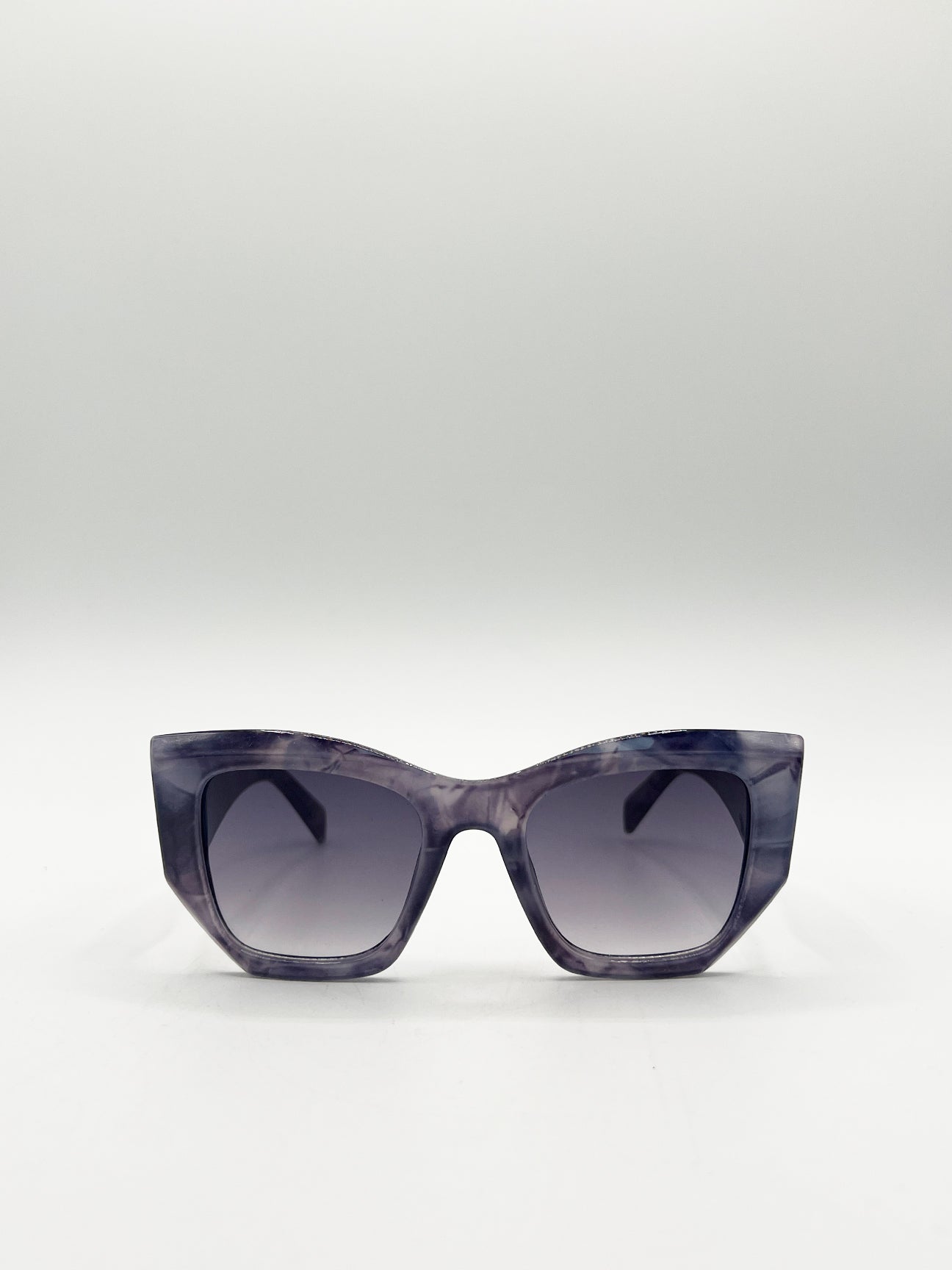 Square Cat-Eye Sunglasses in Purple Multi