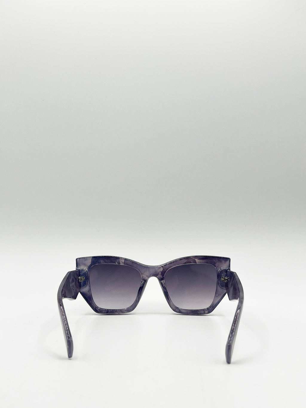 Square Cat-Eye Sunglasses in Purple Multi