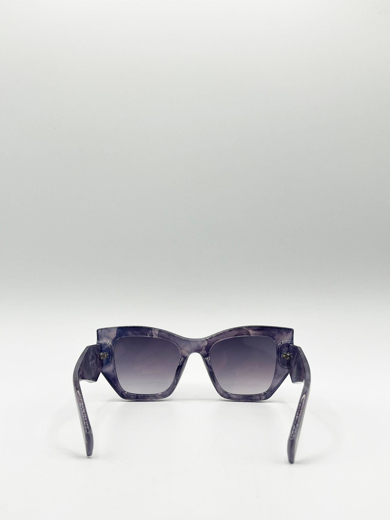 Square Cat-Eye Sunglasses in Purple Multi