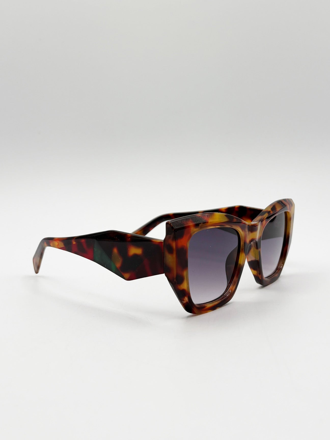 Square Cat-Eye Sunglasses in Tortoiseshell