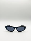 Retro Oval Sunglasses in Black