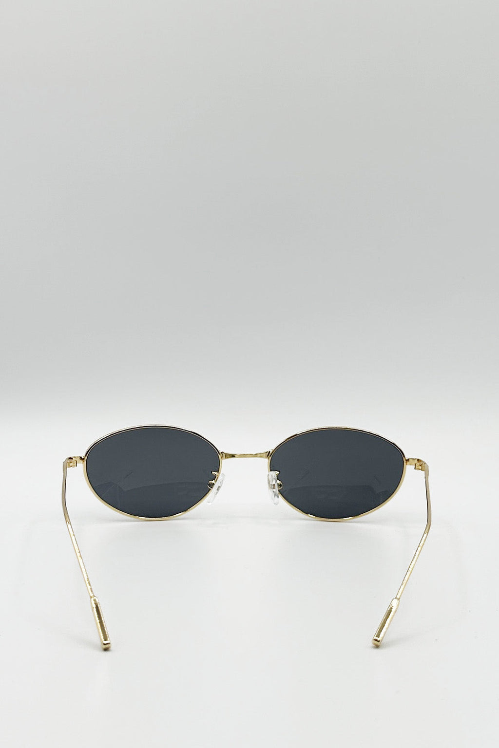 Oval Shape Retro Sunglasses In Gold
