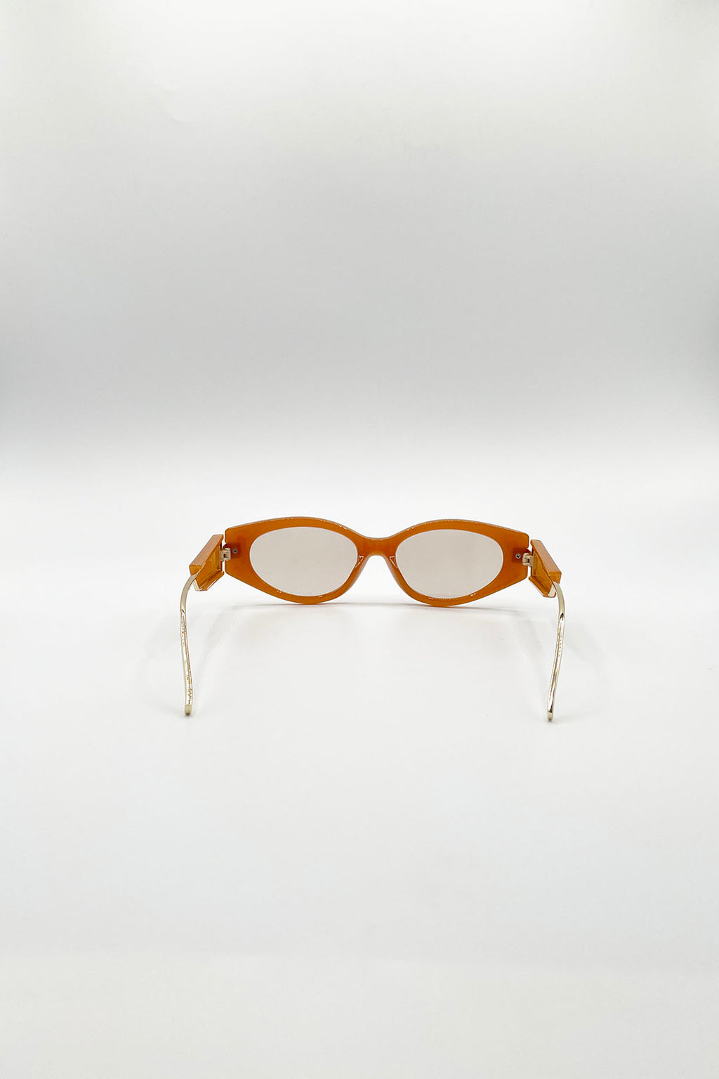 Oval Metal Detail Sunglasses In Orange
