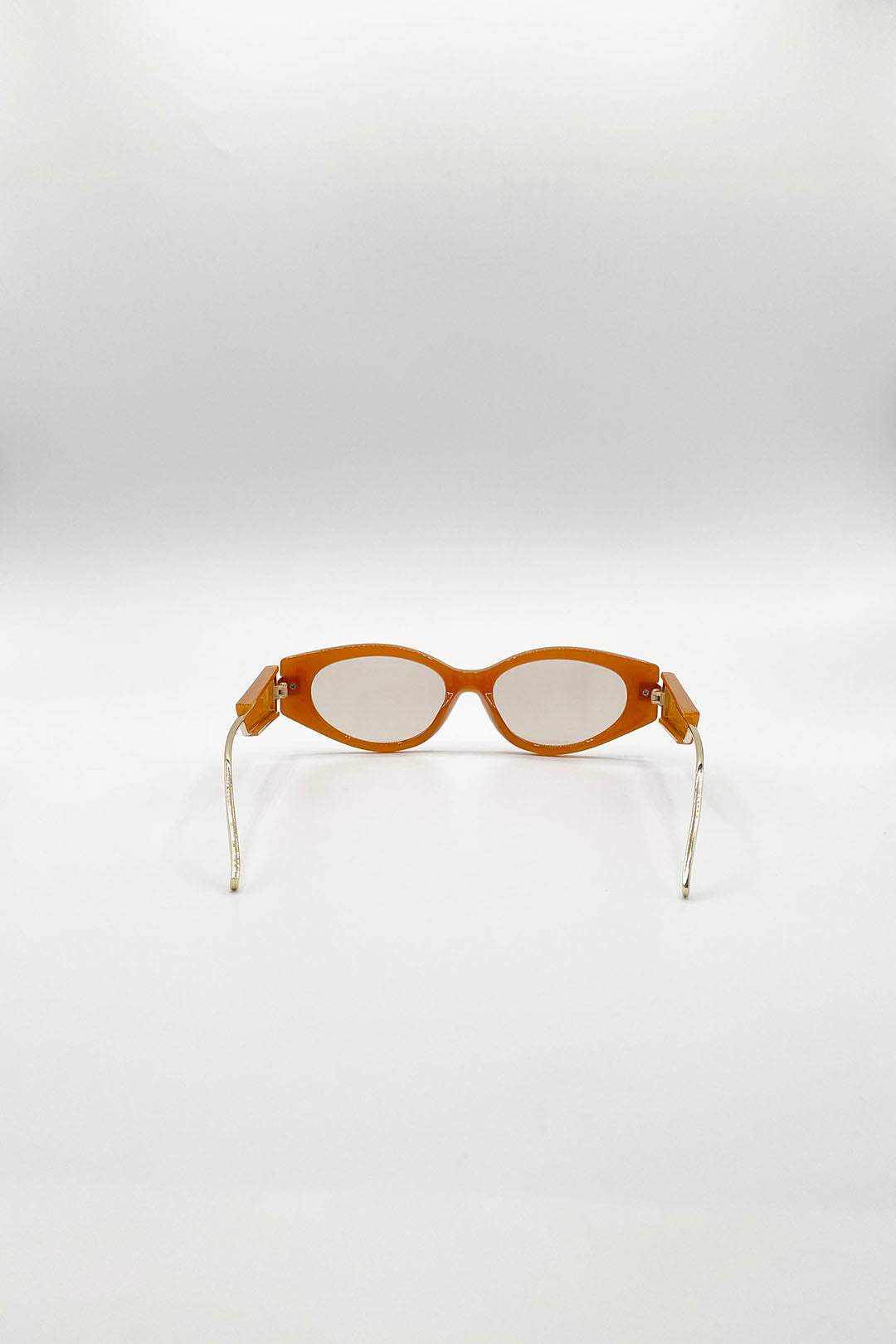 Oval Metal Detail Sunglasses In Orange