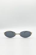 Rimless Oval Sunglasses In Black
