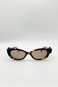 Bow Side Detail Sunglasses In Tortoiseshell - Removeable Bow