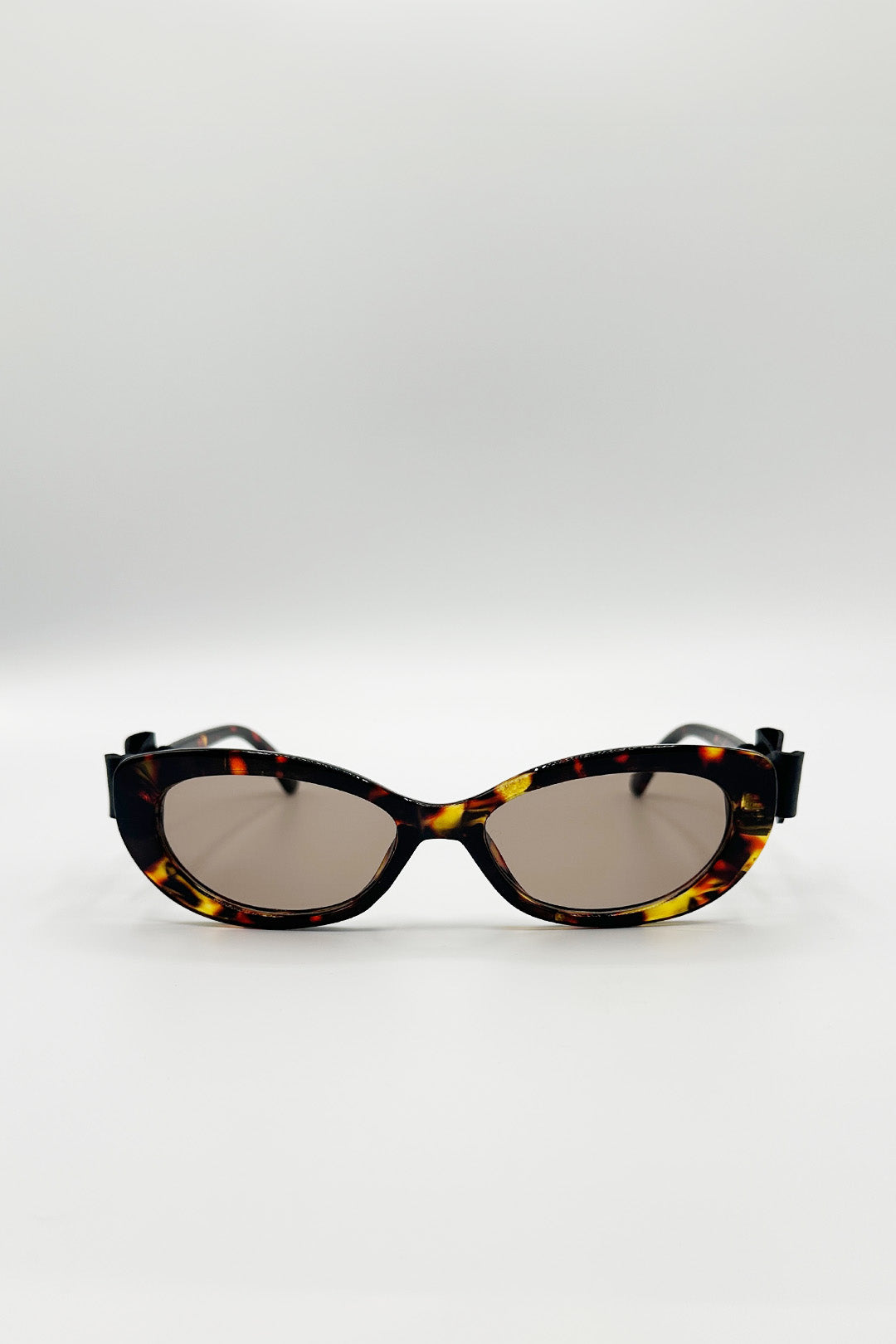 Bow Side Detail Sunglasses In Tortoiseshell - Removeable Bow