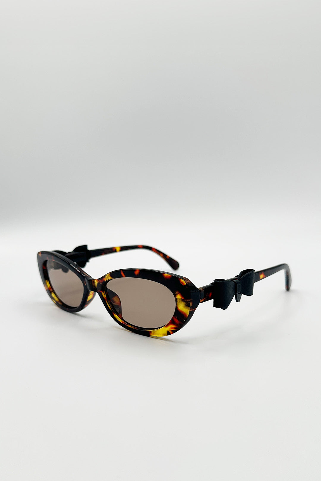 Bow Side Detail Sunglasses In Tortoiseshell - Removeable Bow