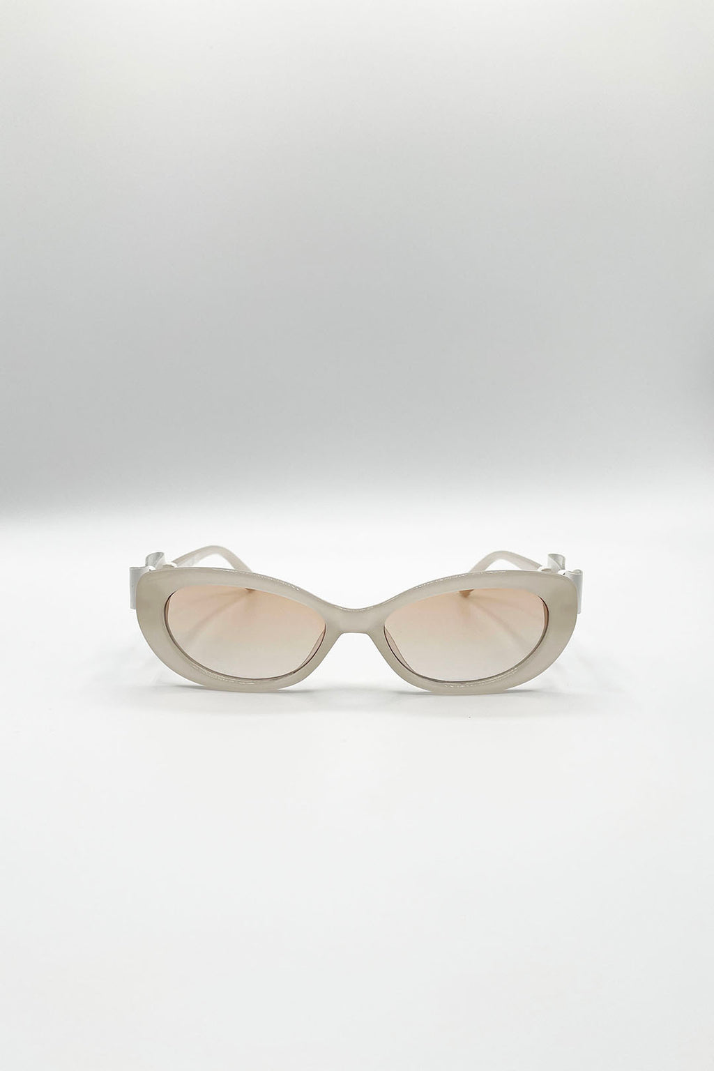 Bow Side Detail Sunglasses In Nude - Removeable Bow