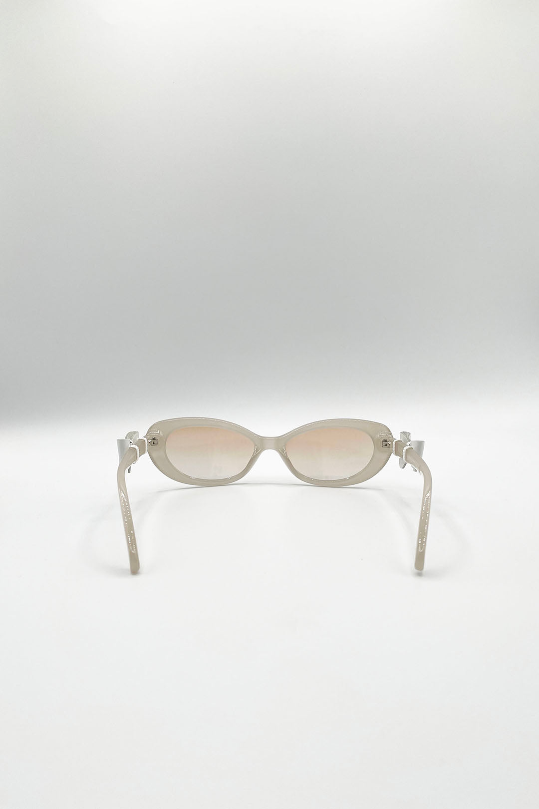 Bow Side Detail Sunglasses In Nude - Removeable Bow