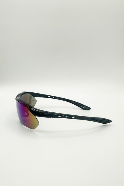 Outdoor Sports Racer Sunglasses In Black Multi