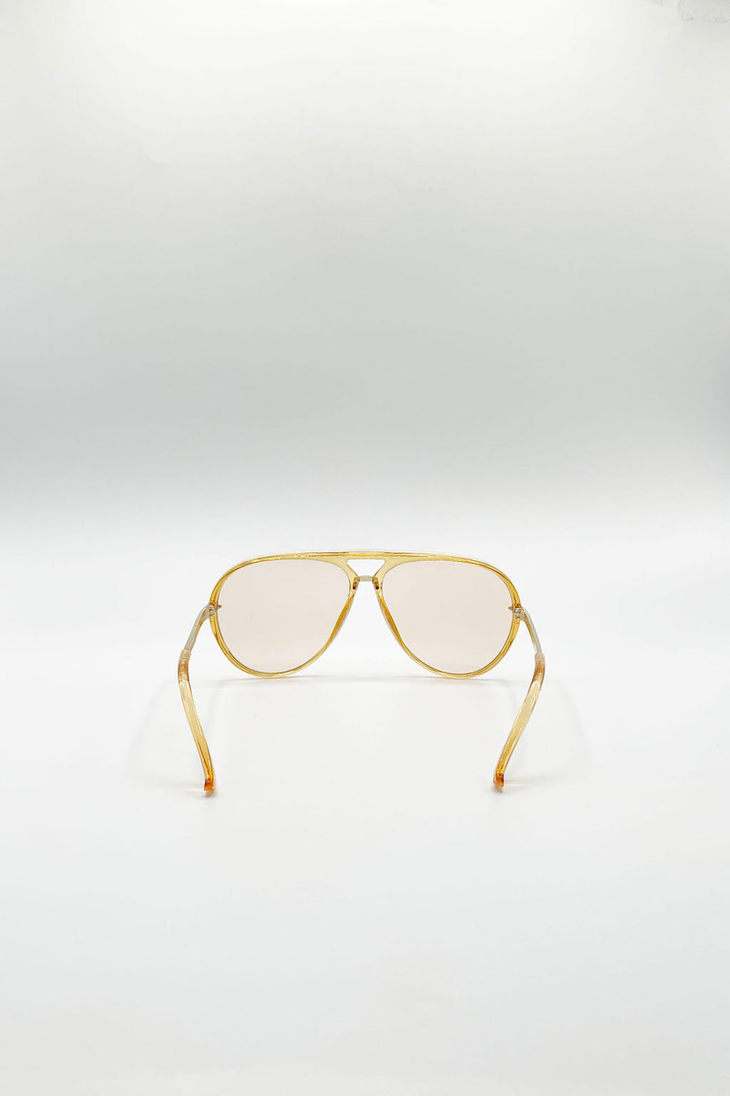 Bold Aviator Metal Arm Sunglasses In Champagne In Champagne
