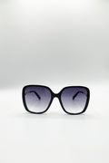 Oversized Square Sunglasses In Black Grey