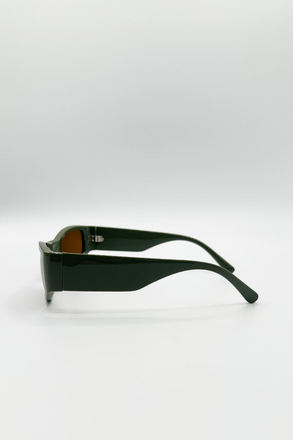 Racer Wrap Around Sunglasses In Dark Green